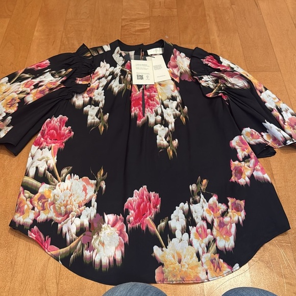 For all man kind Floral Black and Pink Women's Top - Picture 10 of 12